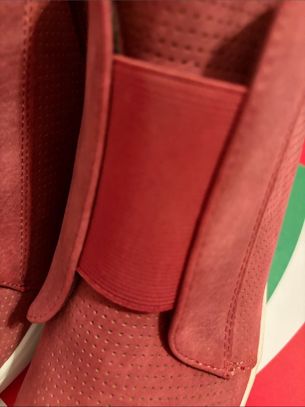 Journee Collection Red Suede Slip-On Platform Sneakers - Picture 4 of 6
